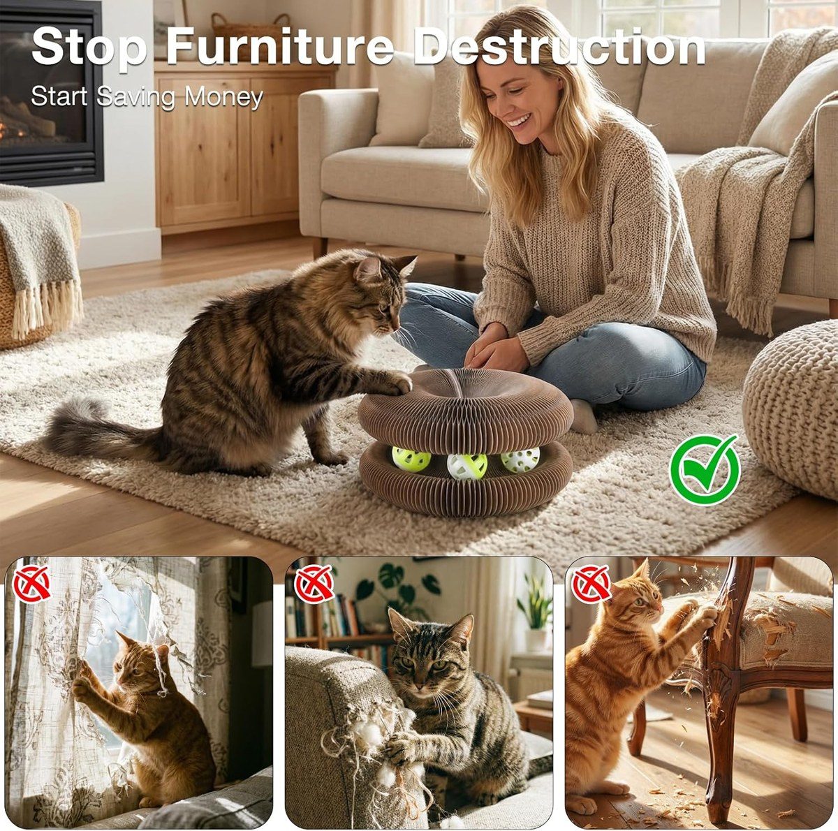 A long-lasting scratcher ball track